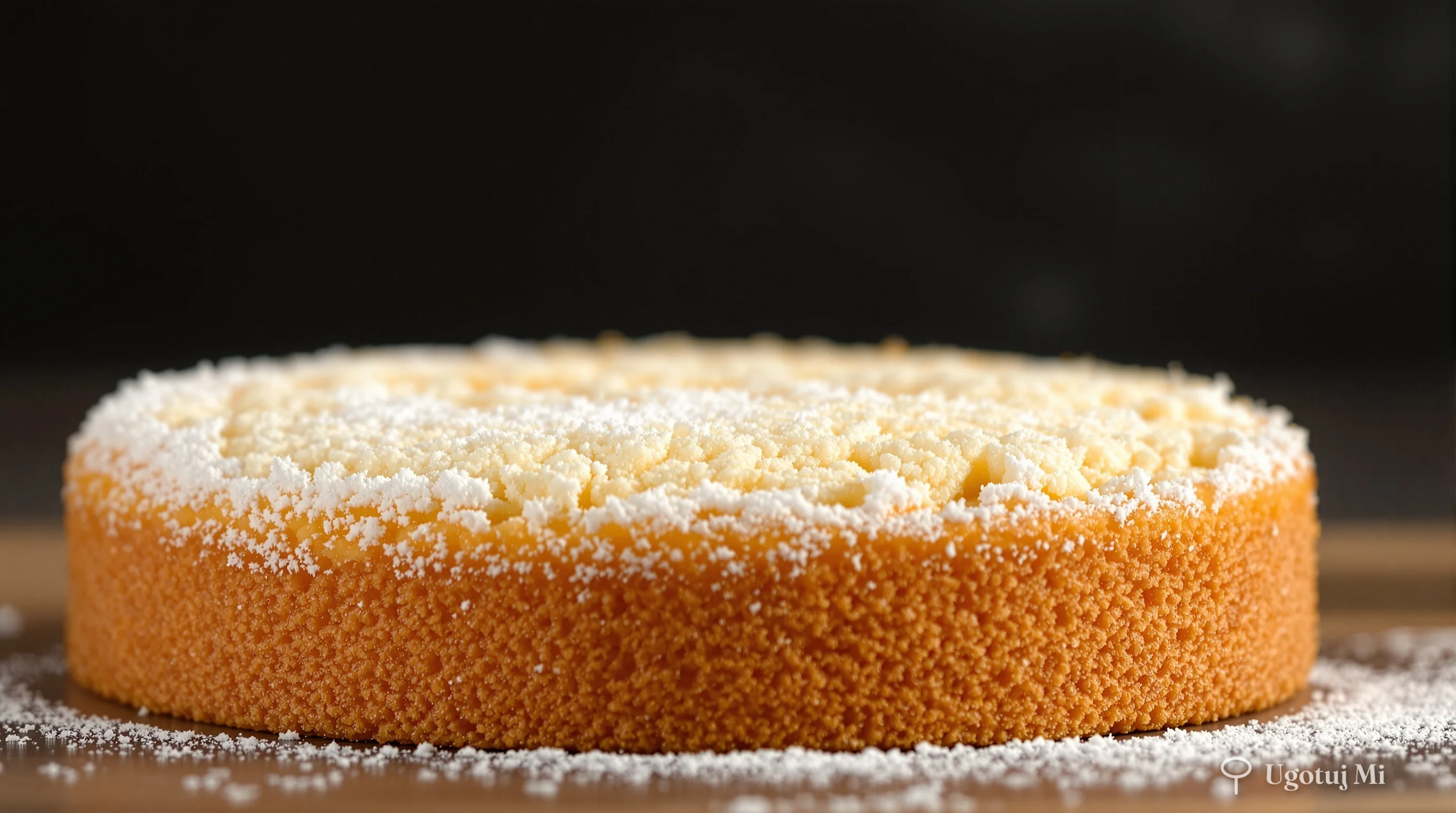 Zbliżenie na puszyste wnętrze biszkoptu waniliowego | ugotujmi.pl