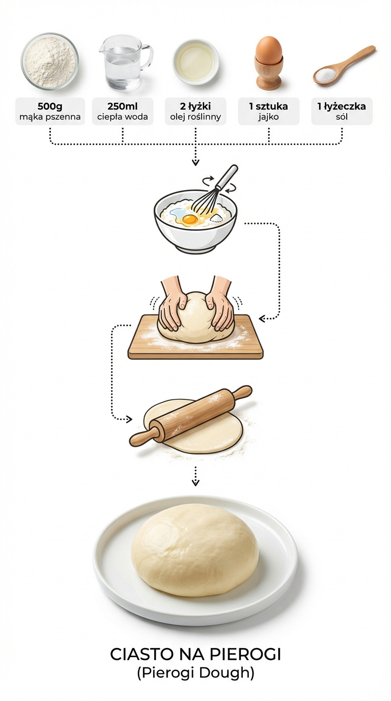 Sprawdzony przepis na ciasto na pierogi. Elastyczne, miękkie i łatwe w formowaniu. Poznaj sekrety idealnego ciasta do pierogów domowej roboty. | ugotujmi.pl