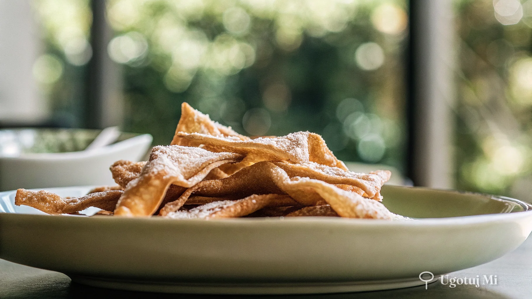 Zbliżenie na złocistą teksturę chrupkich faworków | ugotujmi.pl