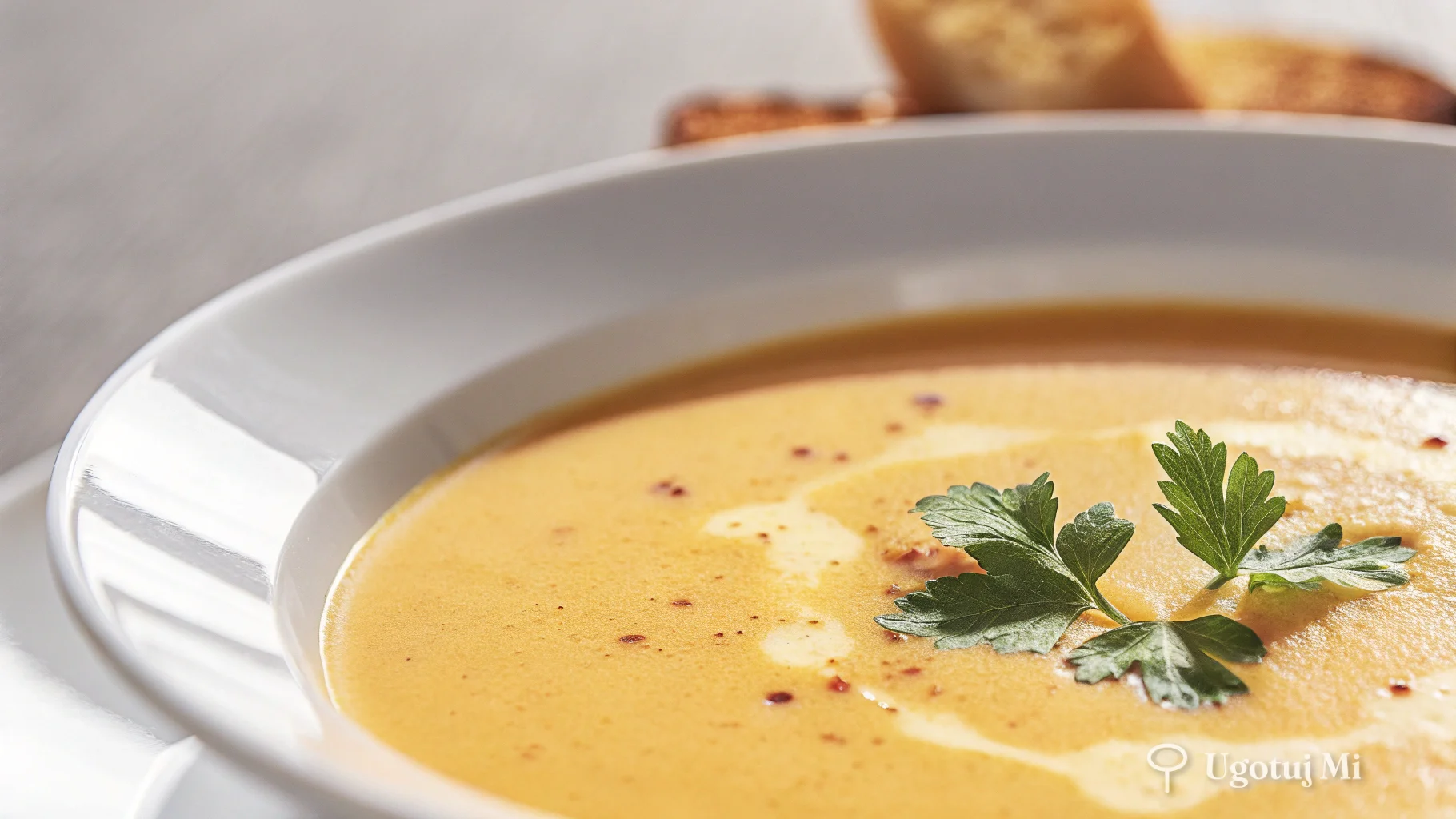 Aksamitna konsystencja gotowego kremu z brokułów zbliżenie | ugotujmi.pl