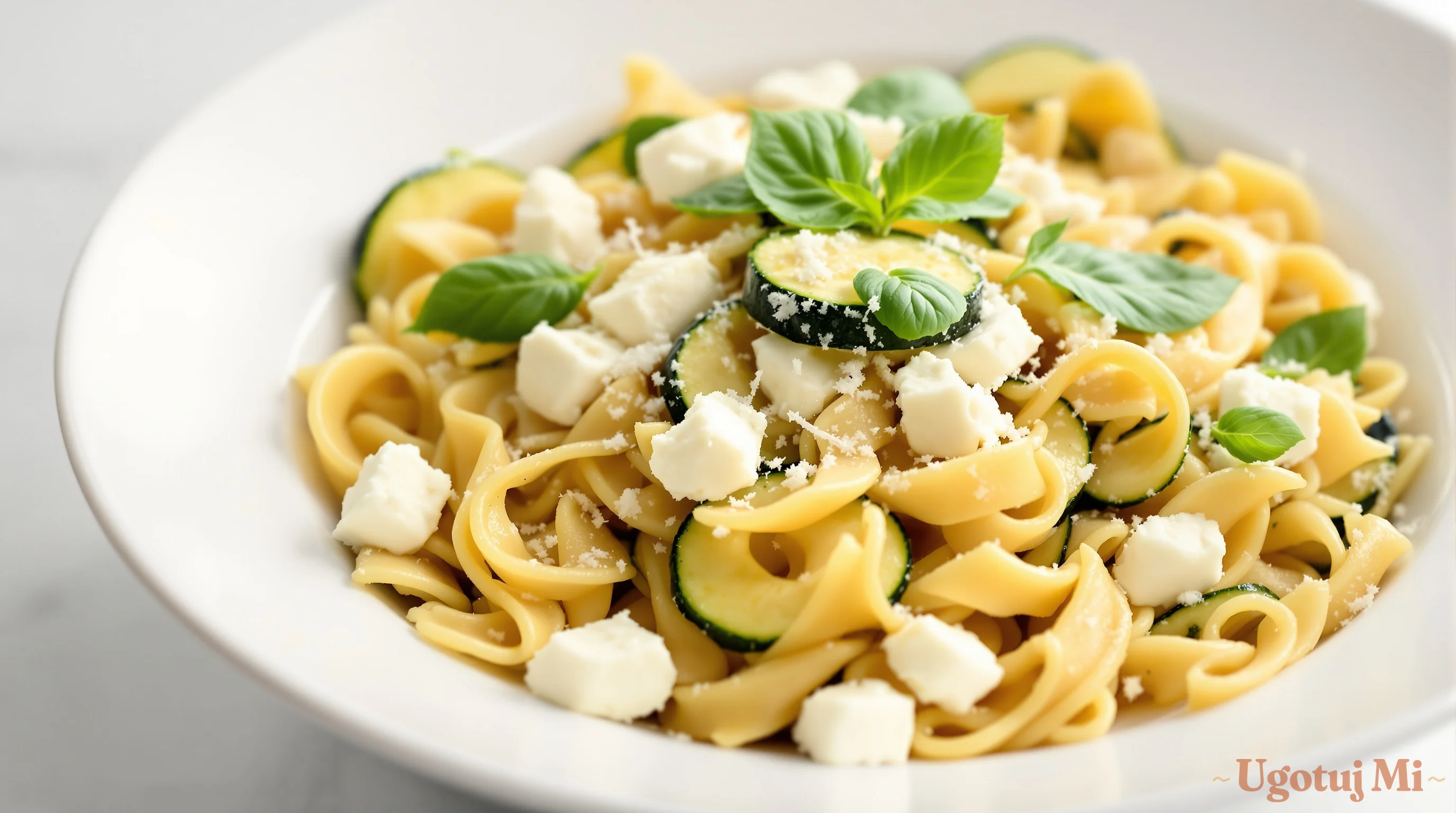 Makaron z cukinią i fetą - szybki obiad w 20 minut