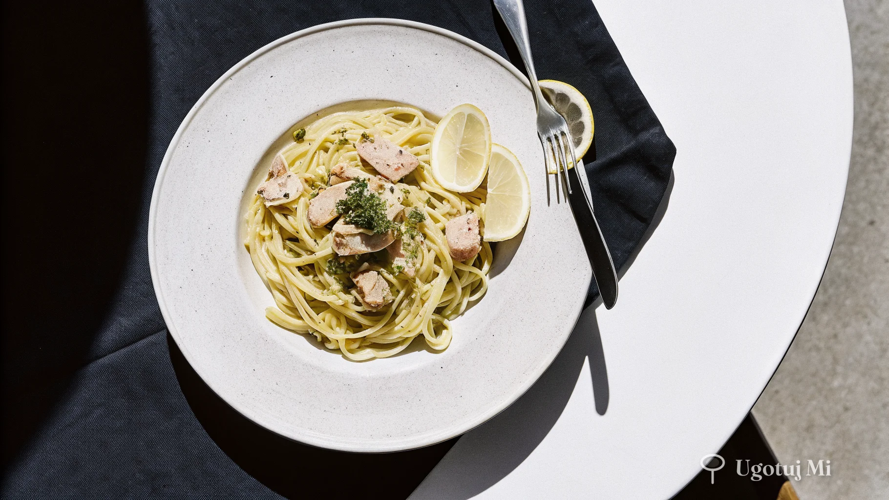 Makaron z łososiem w sosie cytrynowym – prosty przepis