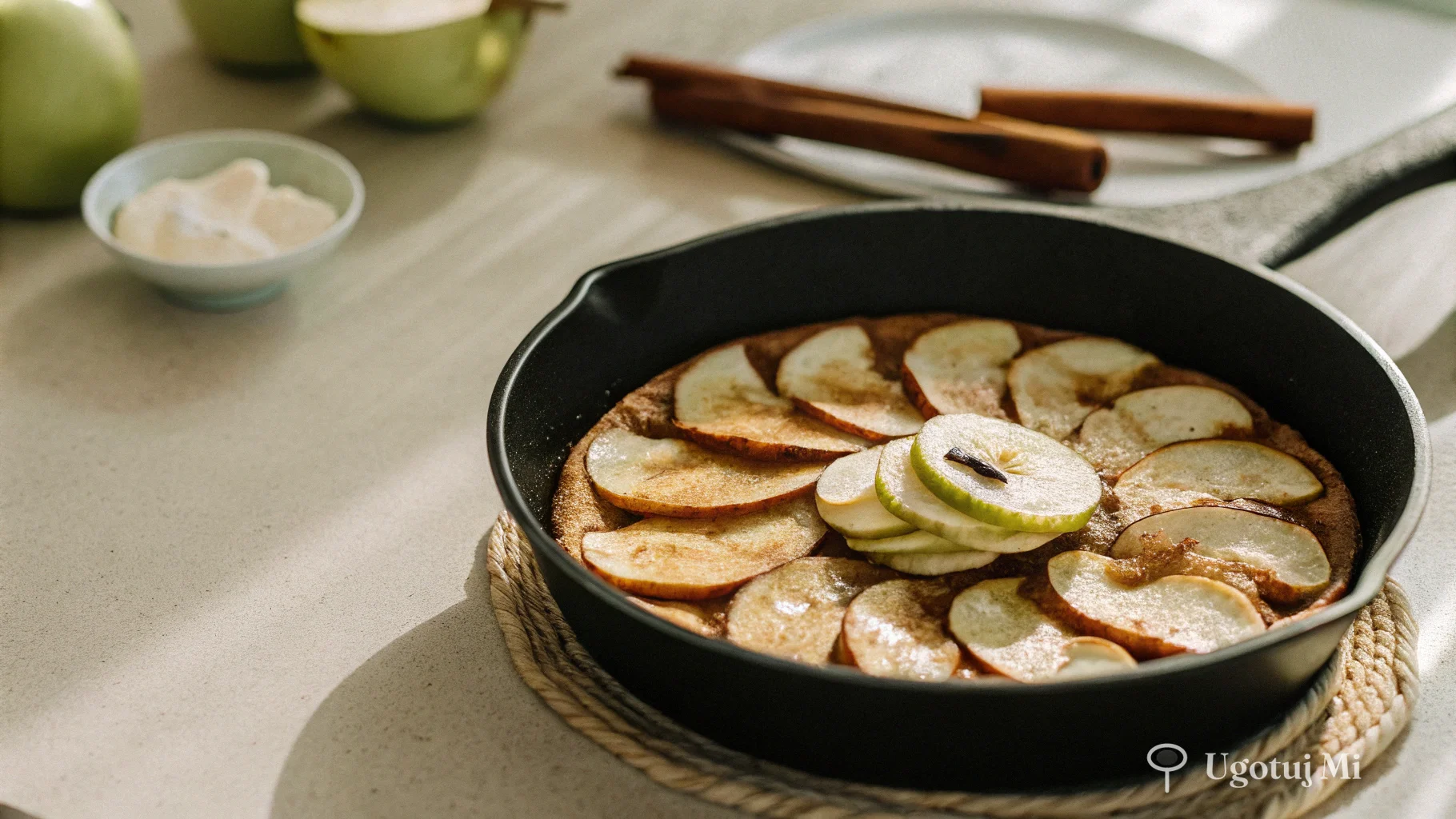 Karmelizowane jabłka z cynamonem na patelni | ugotujmi.pl