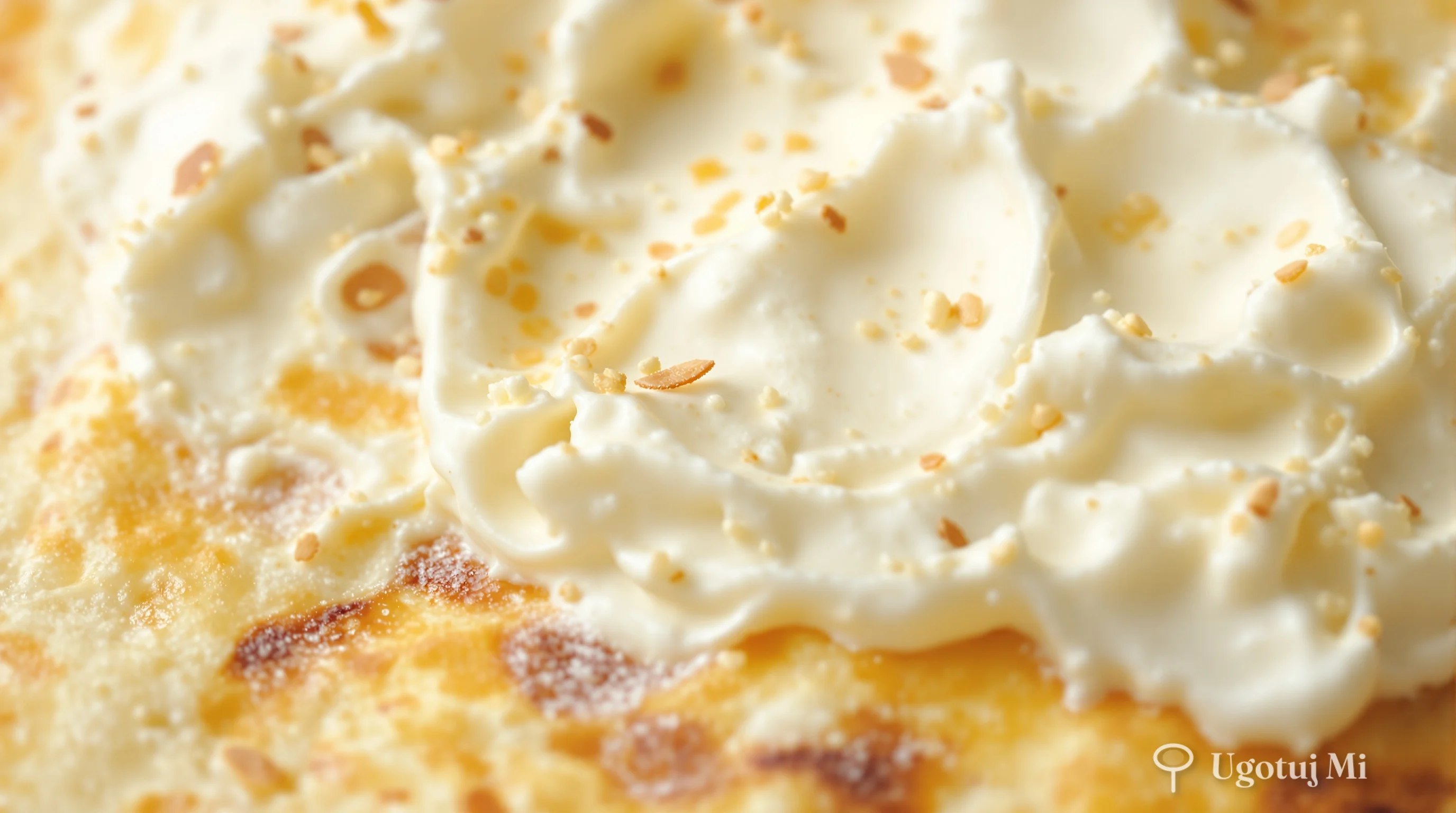 Zbliżenie na kremowe nadzienie twarogowe z wanilią | ugotujmi.pl