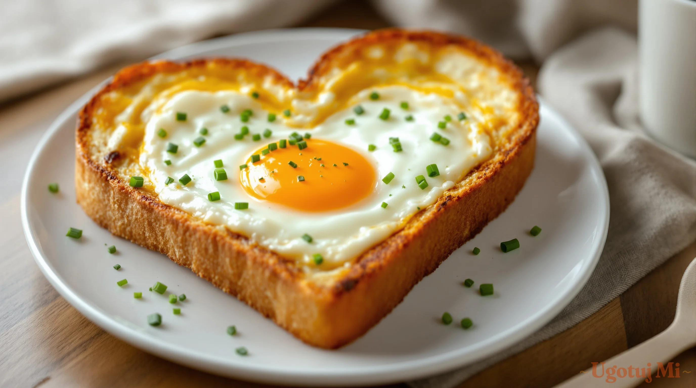 Toast z jajkiem w kształcie serca - przepis krok po kroku