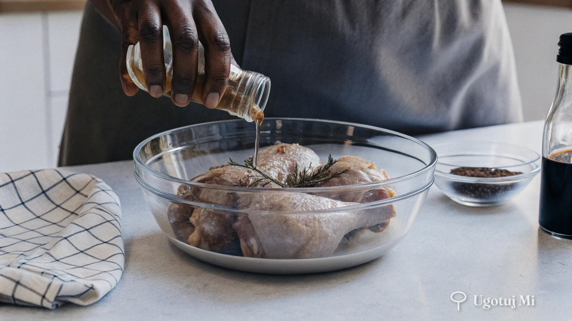 Surowe udka marynowane w miodowo-sojowym sosie z ziołami | ugotujmi.pl