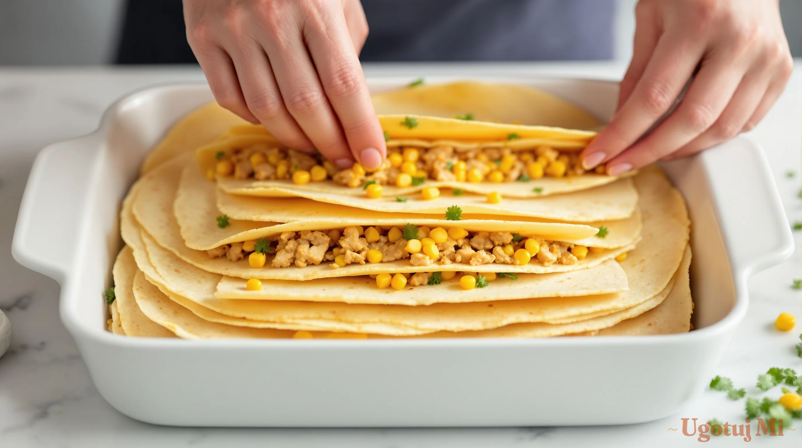 Zapiekanka z tortilli z kurczakiem - 20 minut - przygotowanie | ugotujmi.pl