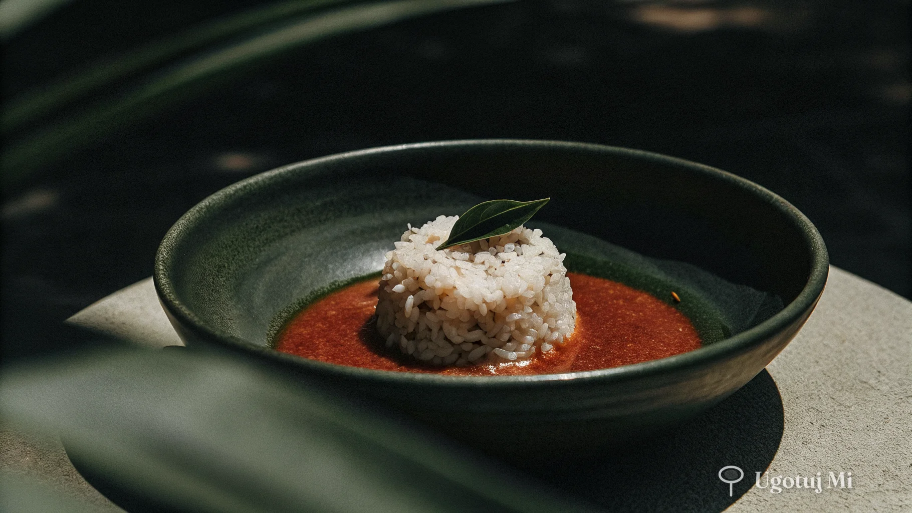 Zbliżenie na ziarna ryżu w kremowej zupie pomidorowej | ugotujmi.pl