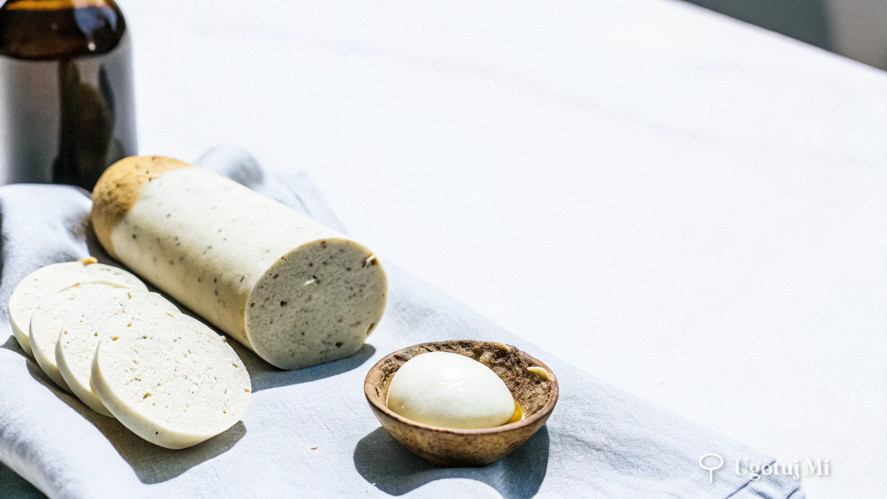 Składniki na żurek: biała kiełbasa, jajka i zakwas żytni | ugotujmi.pl